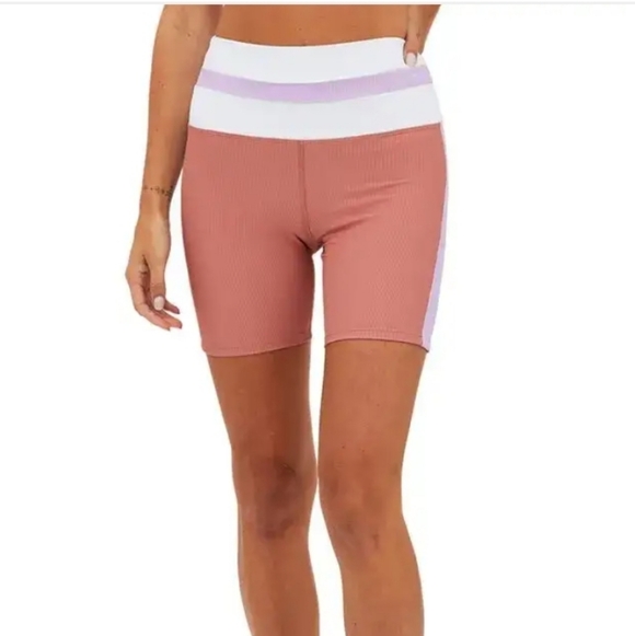 Beach Riot Pants - Beach Riot Samantha Rib Colorblock Bike‎ Shorts Size S